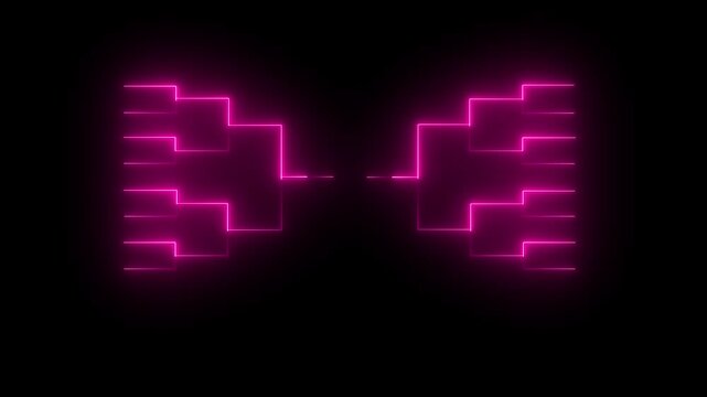 Neon pink tournament bracket for sports competition and esports events