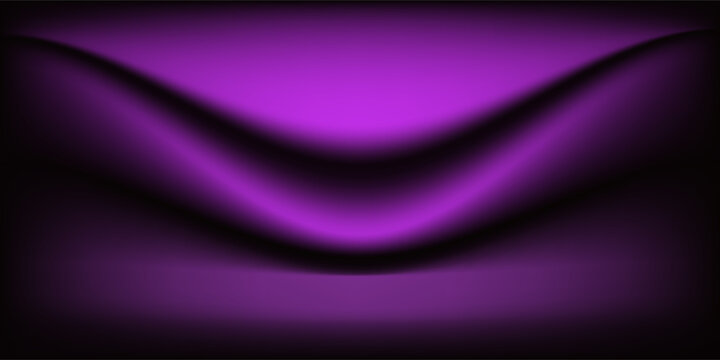 Abstract gradient podium background. Violet, purple and lilac empty 3d studio backdrop. Clean scene for product presentation mockup template. Vector illustration.