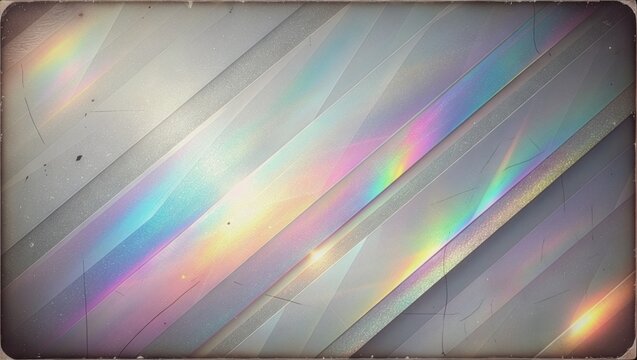 Weathered diagonal rainbow stripes overlay grainy vintage textured background bordered by soft rounded aged photo frame.
Image 5 &mdash; Dark Prism Rainbow Light Streaks
background, light, rainbow, abstract