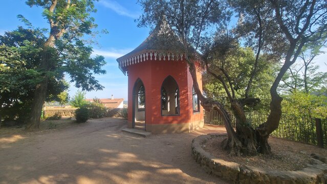 popular urban architecture in the park of Moi&aacute;, Catalonia, Spain