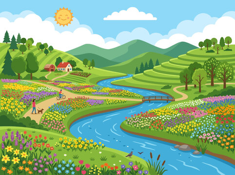 River flowing through landscape.