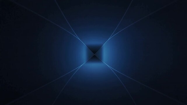Center glow brightening causing cyan beams widening then collapsing to square hole for zoom effect