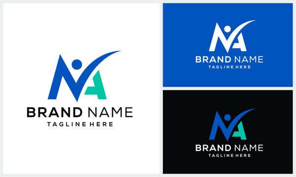 Initial letter MA human people with simple abstract logo design inspiration