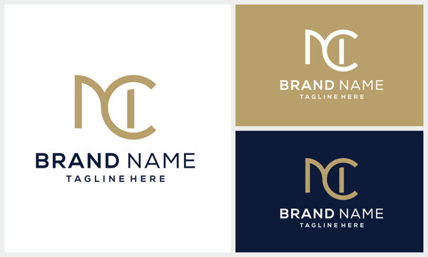 Golden luxury initial letter MC logo design inspiration