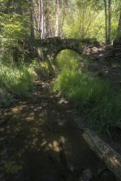 Roman Bridge Stands Proudly in Llivia, Cerdanya Surrounded by Nature, Catalonia