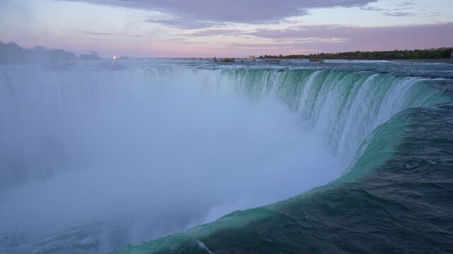 View of Horseshoe Falls at sunset, Niagara Falls, Ontario, Canada, North America
