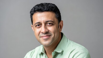 Obraz premium A friendly and confident Pakistani businessman posing on a neutral background