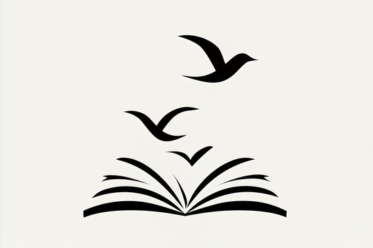 Freedom Of Knowledge And Education With Open Book And Flying Birds Learning And Growth