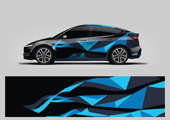 Blue Abstract Sport Car Wrap EPS Vector Dynamic Vinyl Decal Design © Lancar
