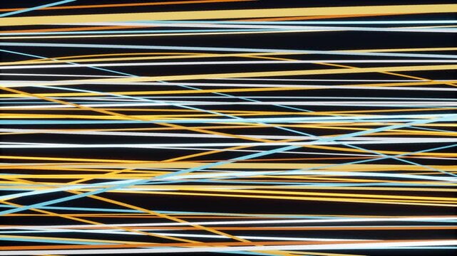 Dynamic colorful abstract lines on dark background. 3d rendering