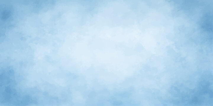 Blue Sky Background with Soft White Clouds and Vintage Grunge Paper Texture