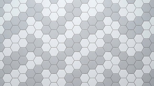Modern Geometric Hexagonal Tile Pattern in White and Grey