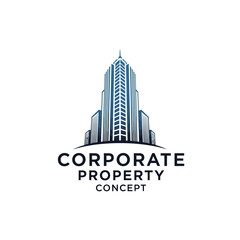 Obraz premium Corporate property skyscraper logo design.