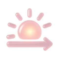 Fototapeta premium PNG Glossy sunrise arrow icon