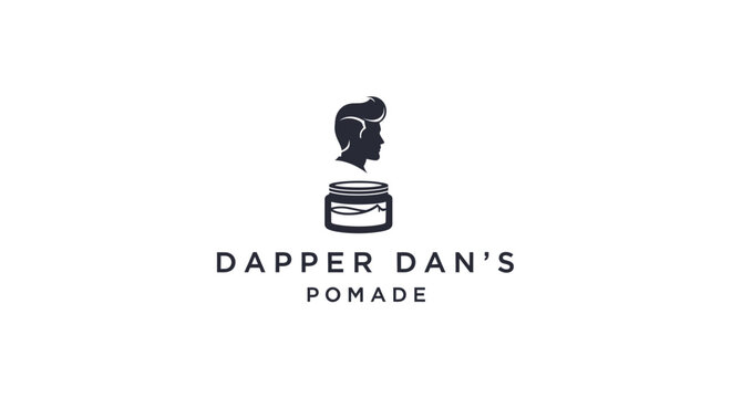 Dapper Dan's pomade logo with male silhouette.