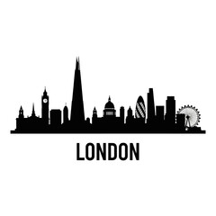 Obraz premium London skyline silhouette isolated on white background