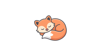 A cute cartoon red panda curled up sleeping peacefully on a cozy surface indoors © Ikaiku