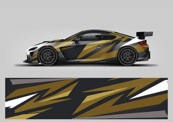 Gold Black Motorsport Car Wrap Vector EPS Luxury Racing Decal © Lancar