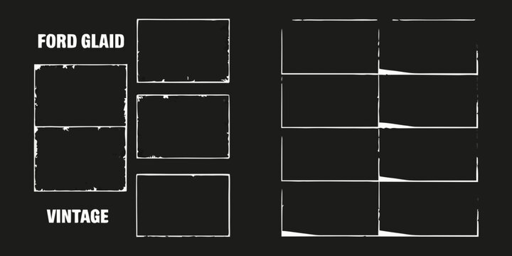 Rectangular Frames And Text Overlays On Black Background