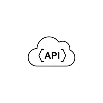 Minimalist cloud API icon for software and web services