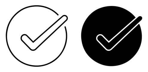 tick mark icon outline vector set © graphenitix