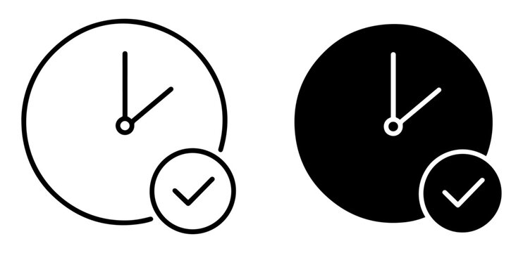 time check outline icon collection