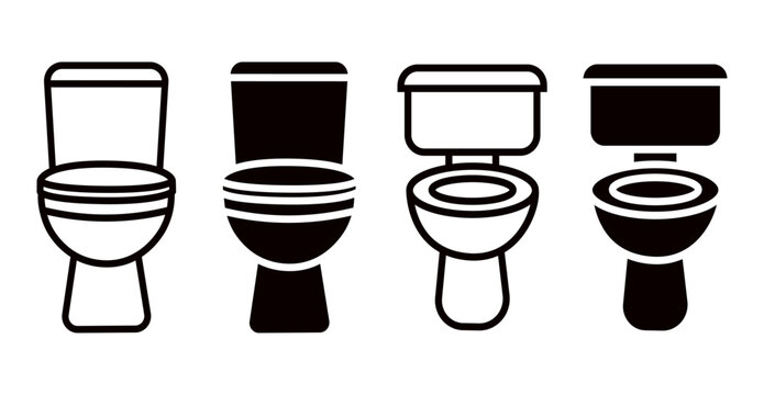 toilet bowl icon set bathroom plumbing sanitary cerami