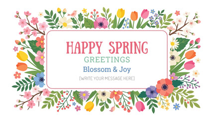 Happy spring greetings floral card © EmayetHossen