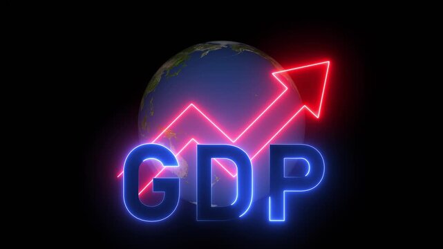 GDP Growth concept. domestic financial growth charts, global economy, national budgets, GDP, gross domestic product.