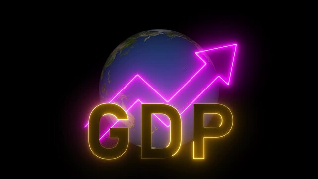 GDP Growth concept. domestic financial growth charts, global economy, national budgets, GDP, gross domestic product.
