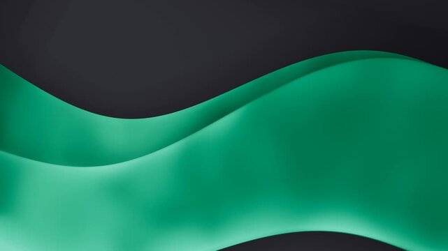 Abstract green wave pattern on dark background. 3d rendering