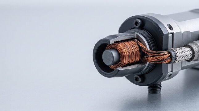 Creative Electric motor, copper coils, industrial component, technology 2k