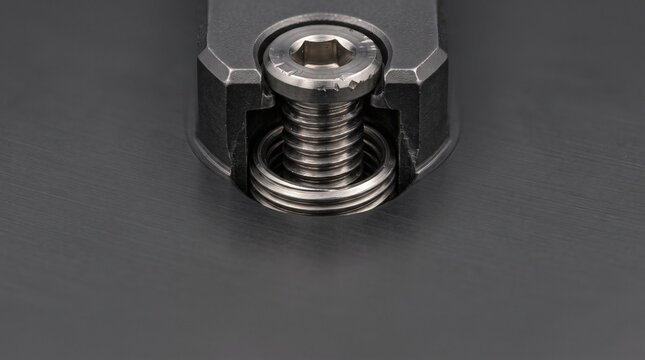 Creative Metal screw, industrial bolt, steel fastener, close-up 2k