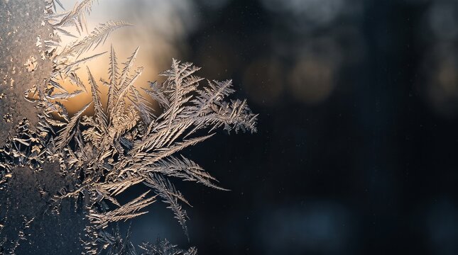 Creative Frozen window, frosty glass, icy pattern, winter background 2k