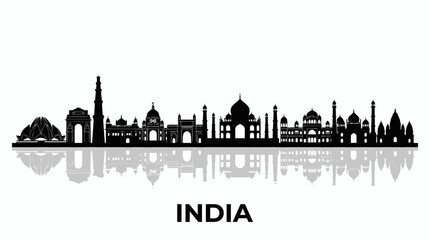 Obraz premium India Skyline Silhouette