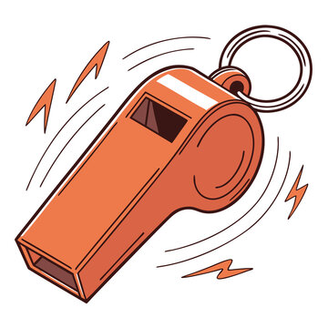 Referee whistle icon isolated illustration