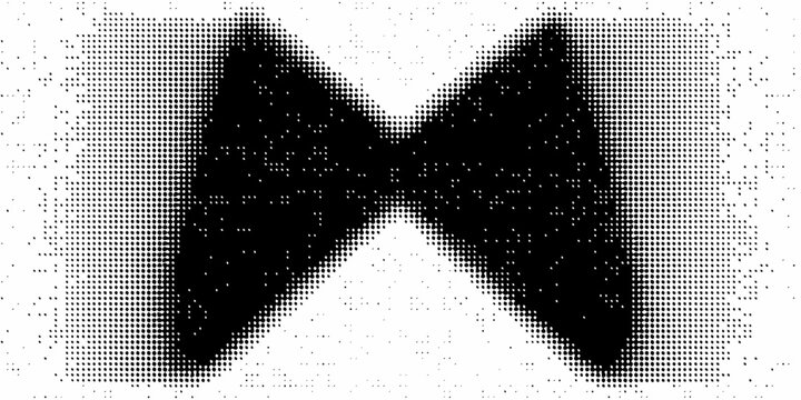 Halftone dot pattern forming an organic wavy shape on white background