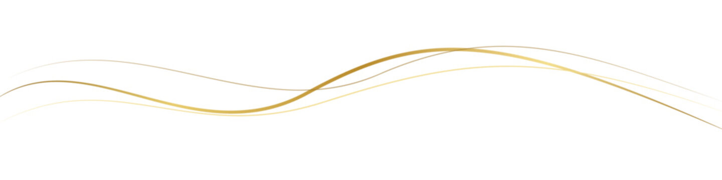 Elegant gold and silver wavy lines on white background abstract concept for luxury and sophistication