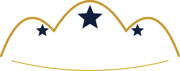 Gold tiara with navy stars on white background conceptualizing royalty and achievement © Rakibs