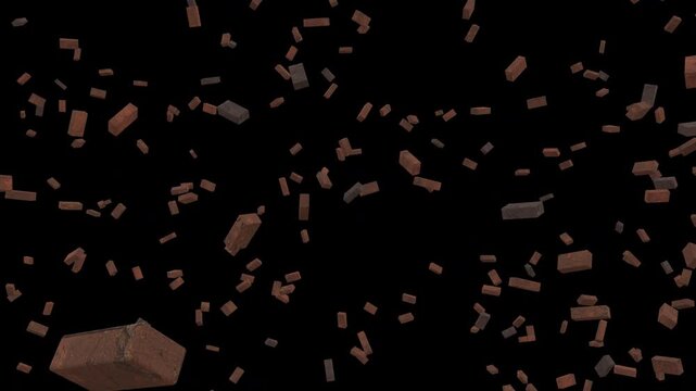  Animated Dynamic Brick from side than explode Transition for Construction and Gaming Edits.