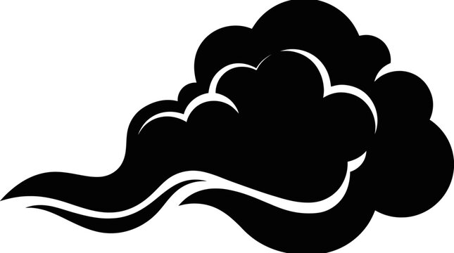 Stylized cloud swirl or smoke plume silhouette.