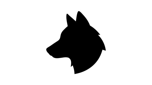 Wolf head profile silhouette icon for wildlife branding.