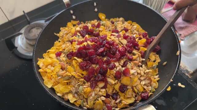 Making home made granola