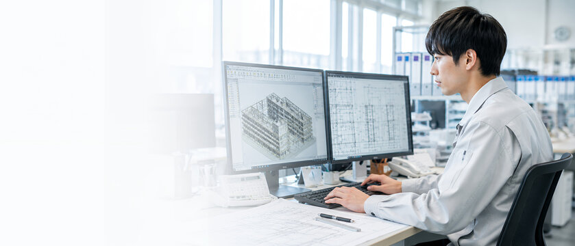 BIMデータを活用する建築設計エンジニアのデスクワーク