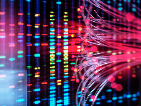 AI and genetic research, conceptual image