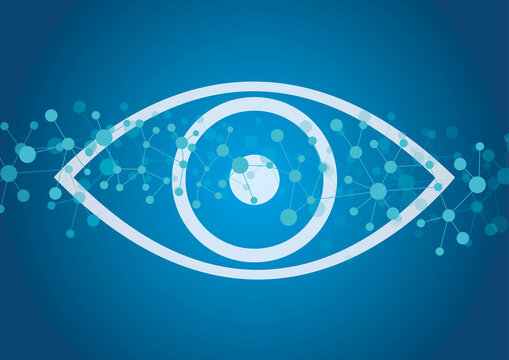 Eye and molecules, illustration
