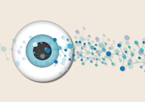 Eye and molecules, illustration