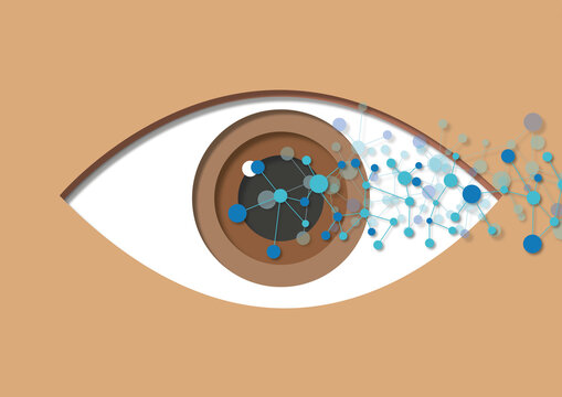 Eye and molecules, illustration