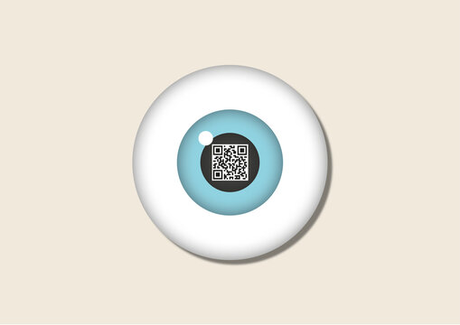 Eye with QR code, illustration