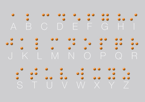 Alphabet written in Braille, illustration